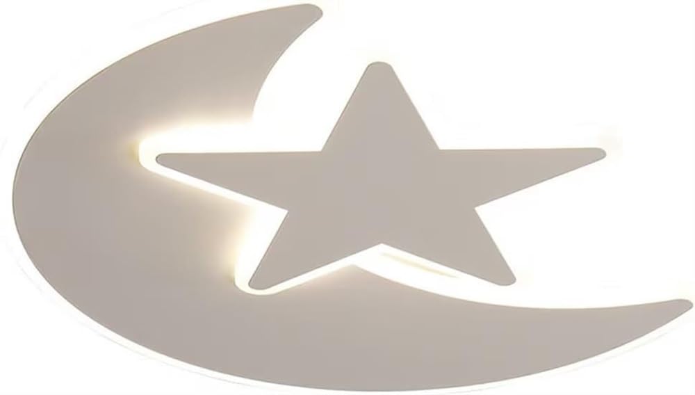 50CM Moon Star Ceiling Light 41W Dimmable Acrylic Flush Mount with Remote for Bedroom Living Room(White Light)
