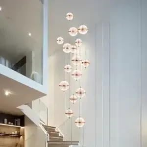 Modern Luxury Pendant Lights for Living Room Dining Table Minimalist Loft Apartments Villas Staircase Chandelier Home Decoration(Warm Light,22 Heads)
