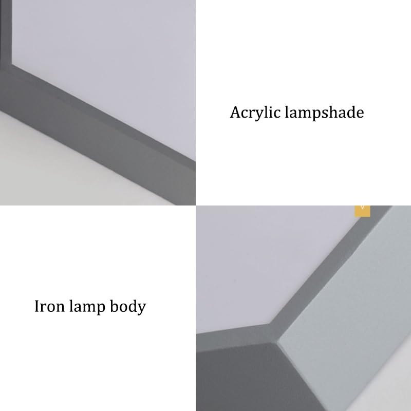 Acrylic Polygon Macaron Ceiling Lamps Nordic Simple Flush Mount Lighting LED Light Source Three Color Dimmable for Living Room Dining Study Bedroom