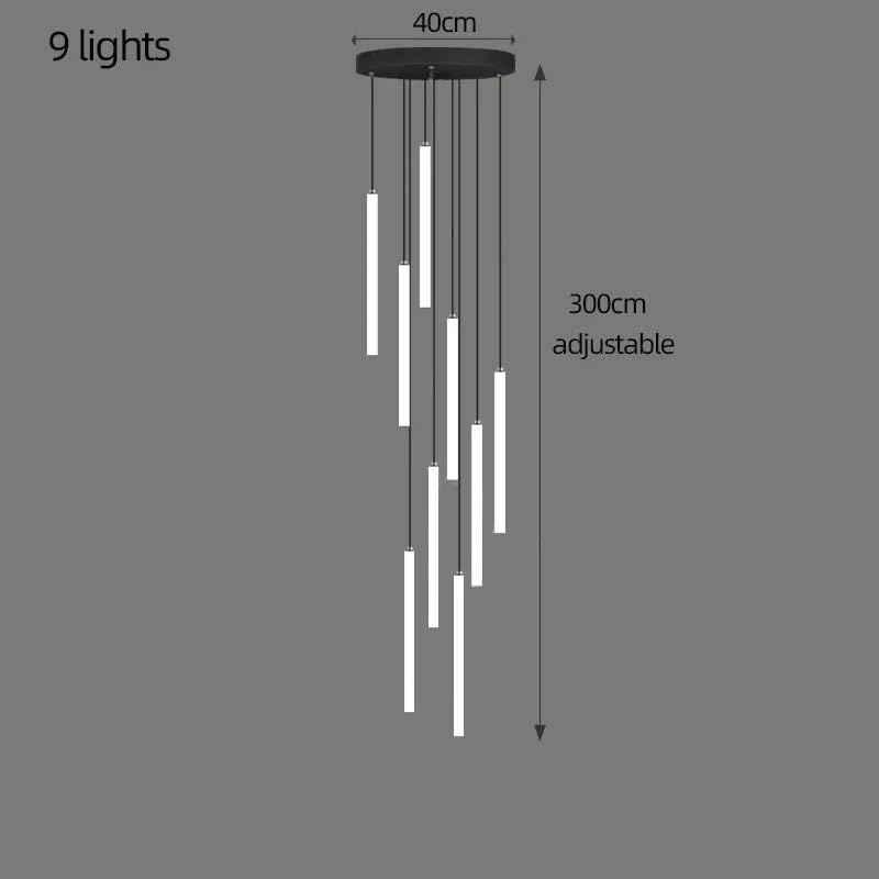 Chandelier Light, LED Long Chandelier Modern Home Decoration Pendant Lights Minimalist Attic Living Room Staircase Lighting Indoor Hanging Lamps(40lights,Dimming)