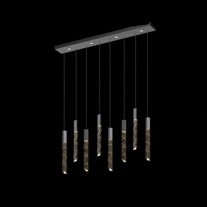 Modern Luxury Linear Crystal Pendant Light Multi-Drop Faceted Crystal Chandelier,Household