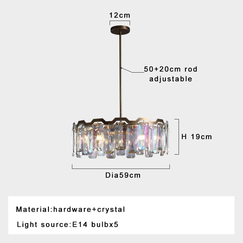 Modern Chandelier, Italian Luxury Colored Crystal LED Pendant Lamp Round Design Chandeliers for Living Dining Room Foyer Bedroom Art Lighting Decor(L150cm,White_Gold)