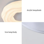 Acrylic Milky White Round Ceiling Lighting Modern Simple Style Living Room Light LED Three Color Dimmable for Balcony Corridor Bedroom Study Bar Cafe Tea
