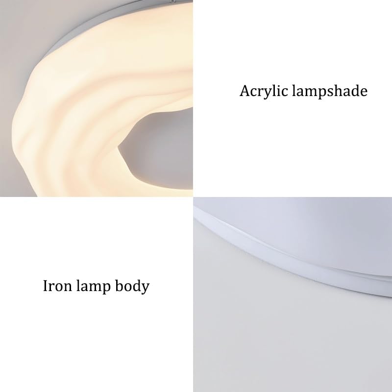 Acrylic Milky White Round Ceiling Lighting Modern Simple Style Living Room Light LED Three Color Dimmable for Balcony Corridor Bedroom Study Bar Cafe Tea
