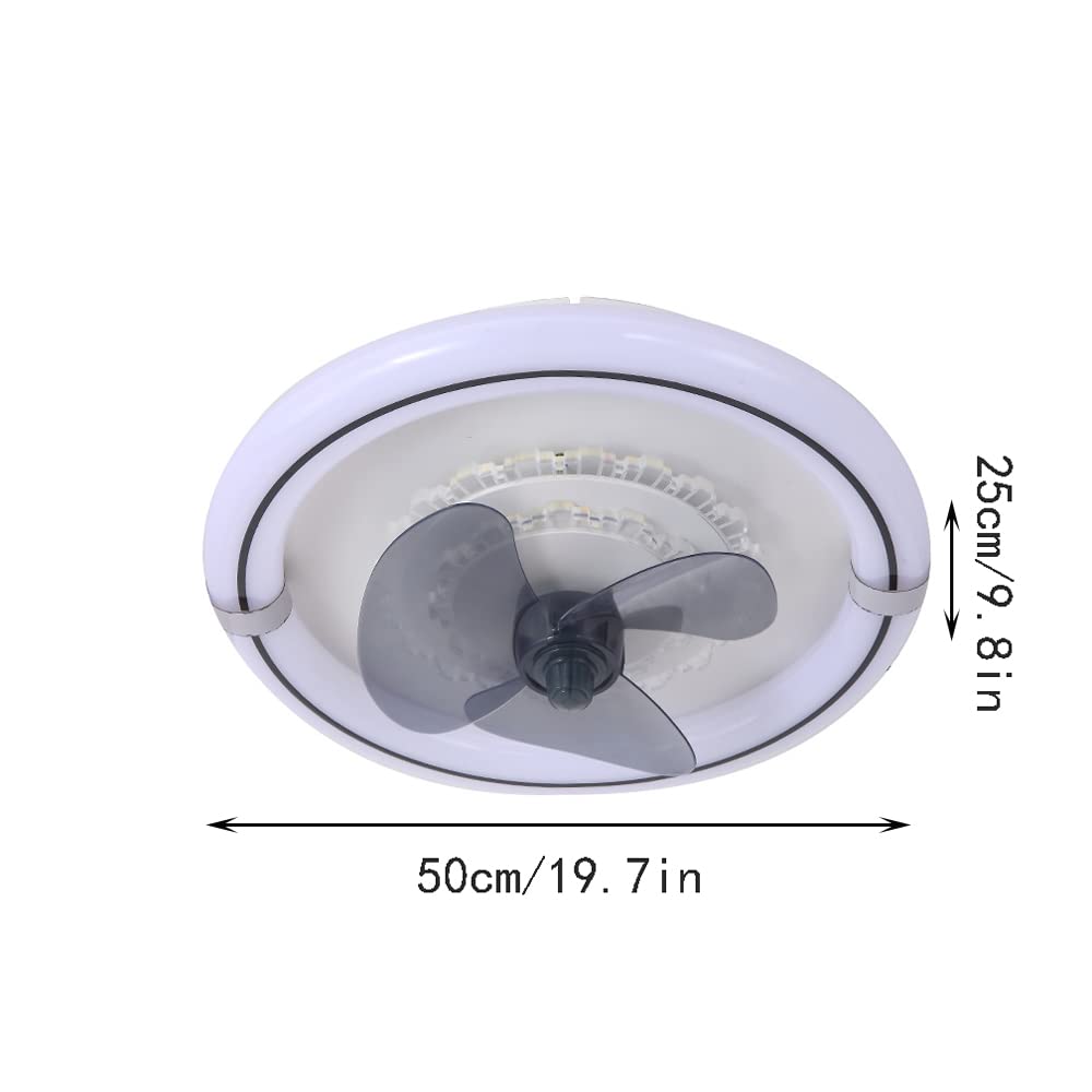 120W Smart Ceiling Fan Lamp LED tri-Color dimming Adjustable Ceiling Lamp High Light Transmittance Acrylic lampshade for Dining Table Bedroom Living Room (with Timing Function)