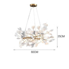 Ceiling Pendant Light, Round Ginkgo Leaf Chandelier Ring for Duplex Staircase Living Room Long Gold Hanging for High Ceiling Vila Hotel(Cold White,D80 100 120CM)
