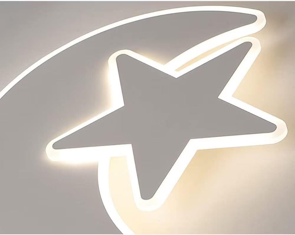 50CM Moon Star Ceiling Light 41W Dimmable Acrylic Flush Mount with Remote for Bedroom Living Room(Stepless dimming+Remote Control)