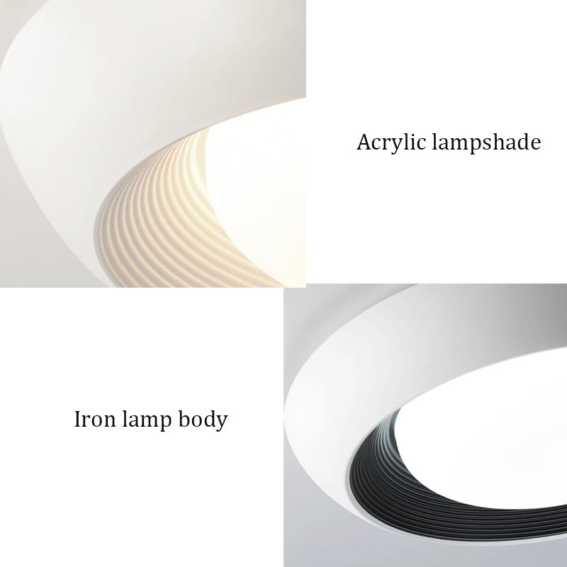 Acrylic Round Flush Mount Ceiling Lighting Italian Simple Bedroom Lamps LED Light Source Three Color Dimmable for Living Room Dining Study