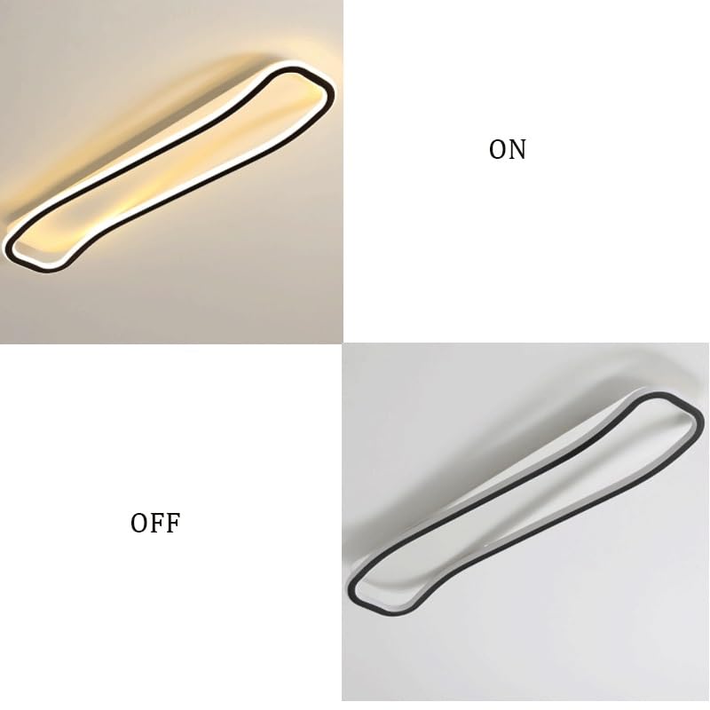 Aluminum Long Strip Shape Ceiling Lamps Modern Simple Corridor Light LED Source Three Color Dimmable for Living Room Dining Balcony Dressing