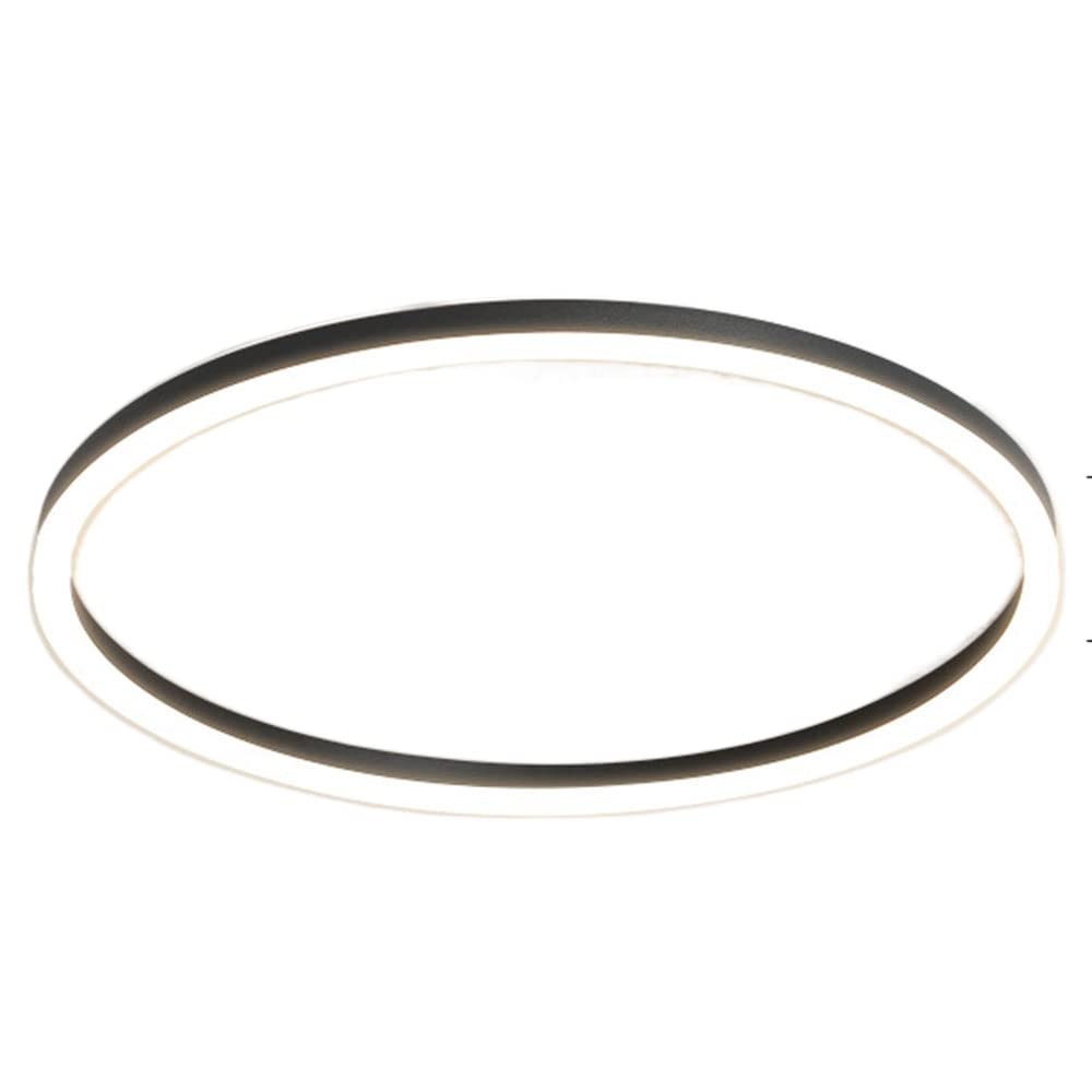 15.7" Dimmable LED Flush Mount Ceiling Light with Remote, Black Metal & Acrylic for Bedroom Living Room(White,15.7in)