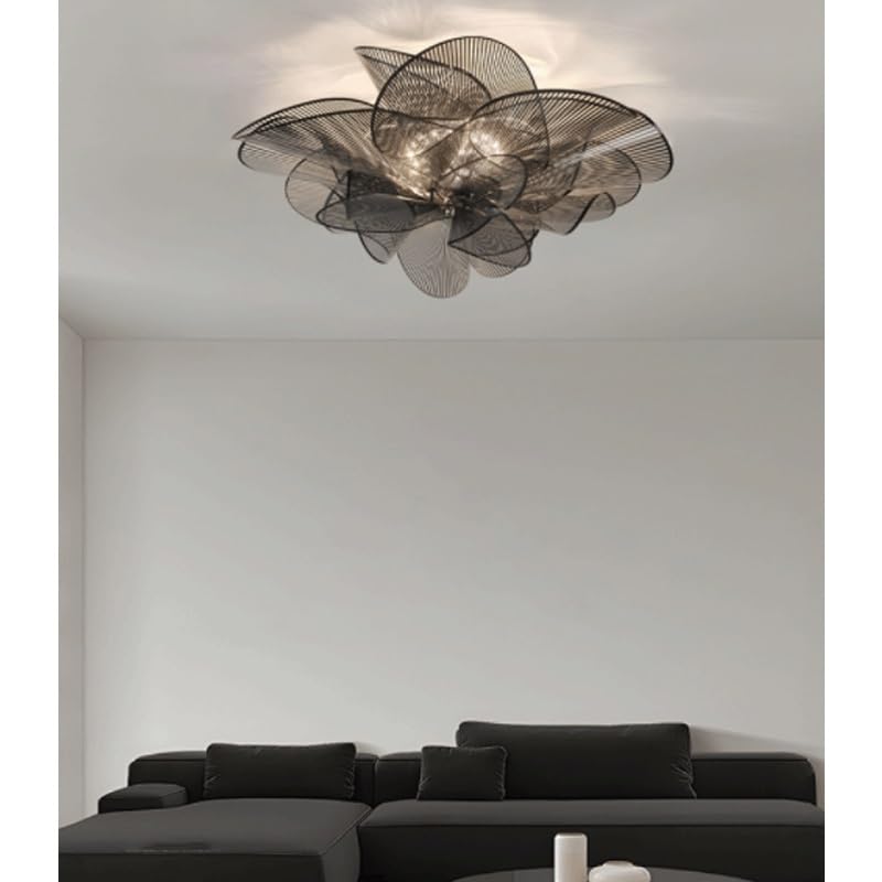 Acrylic Petal Shape Ceiling Lamps Nordic Creative Flush Mount Lighting LED Light Source Three Color Dimmable for Living Room Dining Study Bedroom