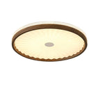 Wrought Iron Round Living Room Acrylic Ceiling Lamps American Retro Bedroom Pleated Light LED Three-Color Dimmable Close to Lights for Study Restaurant Office