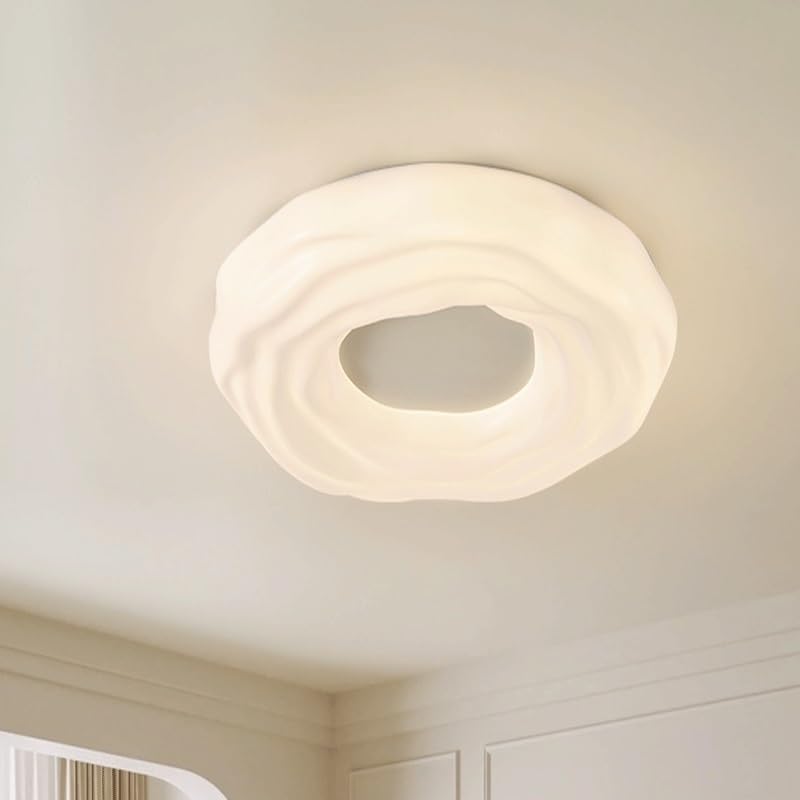 Acrylic Milky White Round Ceiling Lighting Modern Simple Style Living Room Light LED Three Color Dimmable for Balcony Corridor Bedroom Study Bar Cafe Tea
