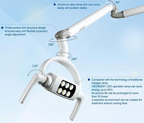 20W Dental Oral Shadowless LED Operating Lamp with Arm Ceiling Mounted Type
