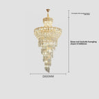 Ceiling Pendant Light, Modern Luxury Revolving Staircase Lamp for Villa Duplex Floor Open-Plan Living Room Ceiling High-end Crystal(D80CM H160CM,Warm Light)