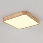 Ultra-thin Solid Wood Ceiling Lamp, LED Smart Master Bedroom Ceiling Lights, 3000-6000K Dimmable Lighting Fixture, Modern Nordic Living Room Balcony Close To Ceiling Light, For Office, Hallw