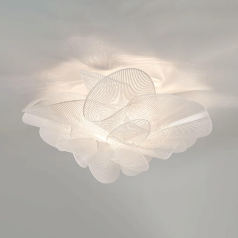 Acrylic Petal Shape Ceiling Lamps Nordic Creative Flush Mount Lighting LED Light Source Three Color Dimmable for Living Room Dining Study Bedroom