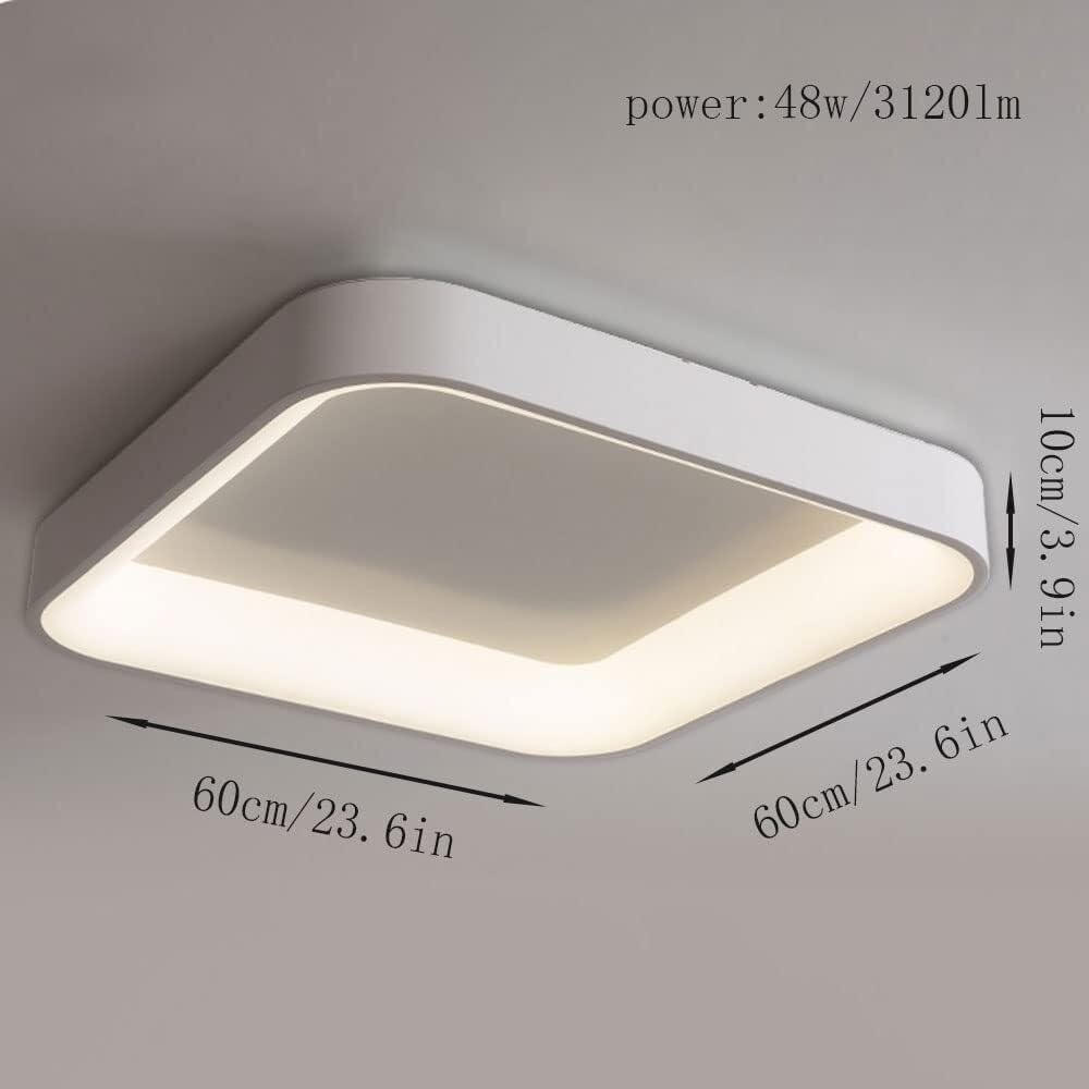 15.8" Dimmable LED Flush Mount Ceiling Light with Remote, 3000K-6000K for Bedroom Living Room(Natural Grey,23.6in)