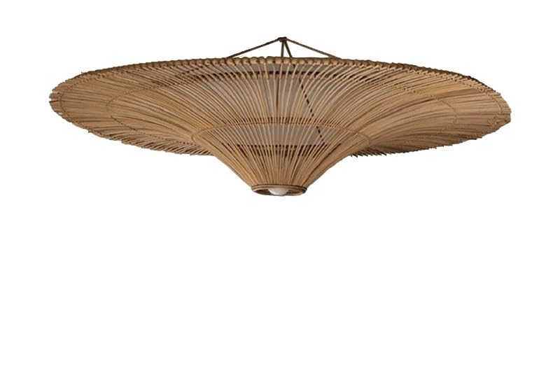 Pendant Lamp Living Room Ceiling Hanging Bedroom Restaurant Rattan Chandelier(D150CM,Warm Light)