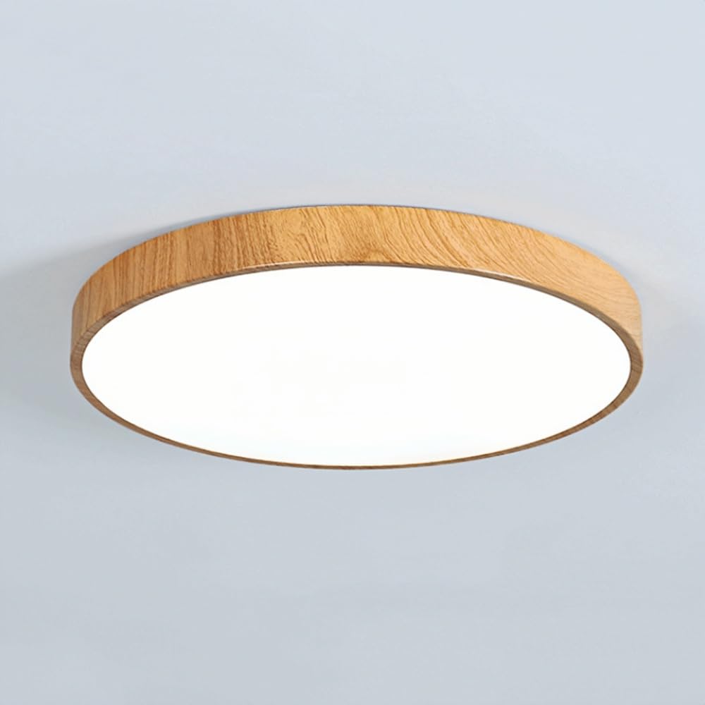 Ultra-thin LED Ceiling Light, Simple Bedroom Main Lamp, Modern Wood Grain Round Ceiling Lights, Ultra -thin Design Smart Nordic Living Room Lighting Fixture, For Kitchen Island Office Hallwa