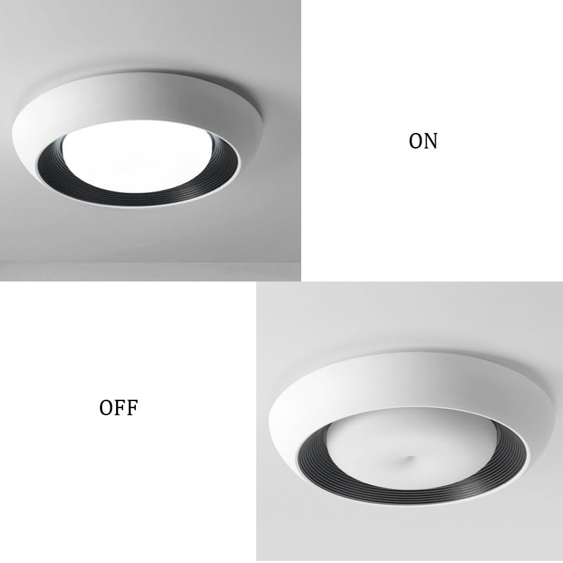 Acrylic Round Flush Mount Ceiling Lighting Italian Simple Bedroom Lamps LED Light Source Three Color Dimmable for Living Room Dining Study