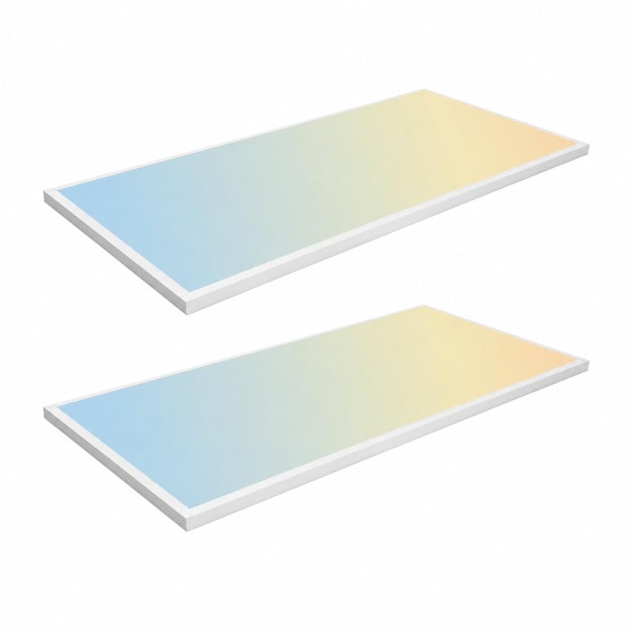 2x4 LED Flat Panel Light Surface Mount, 72W Ceiling Light, 9000 Lumens, 5CCT 3000K-6500K Selectable, 0-10V Dimmable, ETL Listed Light for Offices, Schools, Hospitals, Retail Stores (2 Pack)