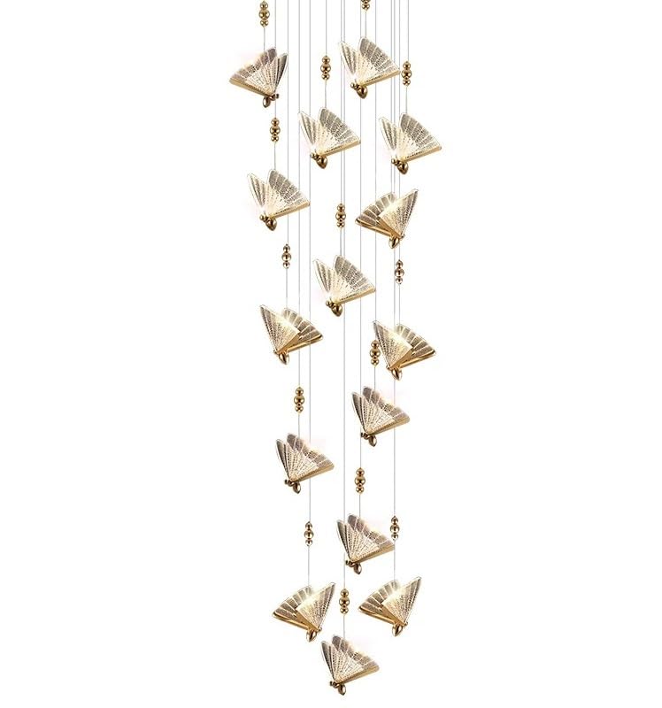 Pendant Lights, Chandeliers Staircase Acrylic Ceiling Light Creative Modern Pendant Lights Living Room Chandelier Hanging Lamp(30 Heads,White Light)