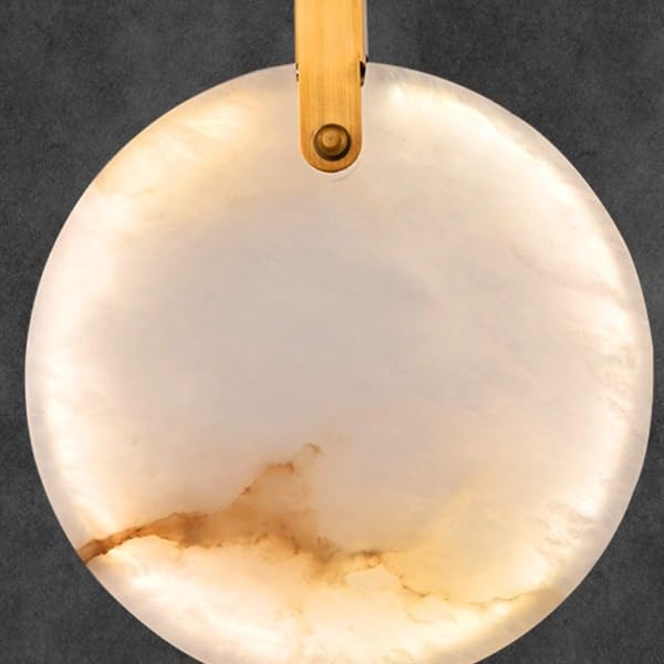 Modern Long Pendant Lights Luxury Staircase Marble Crystal Hanging Lamp Living Room Decoration Stone Led Villa Lighting Fixture(Warm White,Dia70cm-15 Lights)