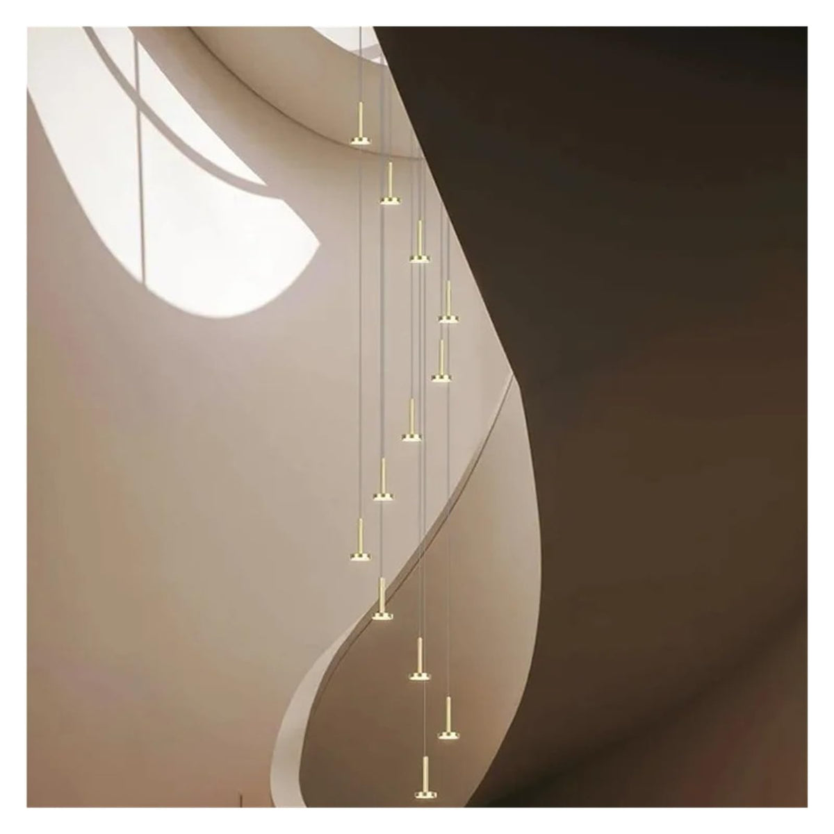Nordic Minimalist Hanging Chandelier for Staircase Living Room Modern Home Decor Lighting Lustre Fixture