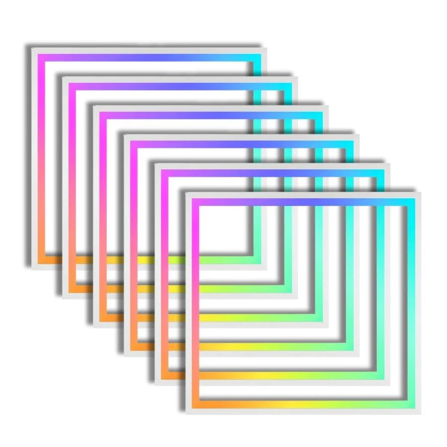 2x2 FT RGB Multicolor Edge-Lit Frame LED Panel Lights Remote & App Controlled 40W 4400lm Color Changing LED Panel Light Smart 2.4G+Bluetooth Drop Ceiling Light with (6 Pack)