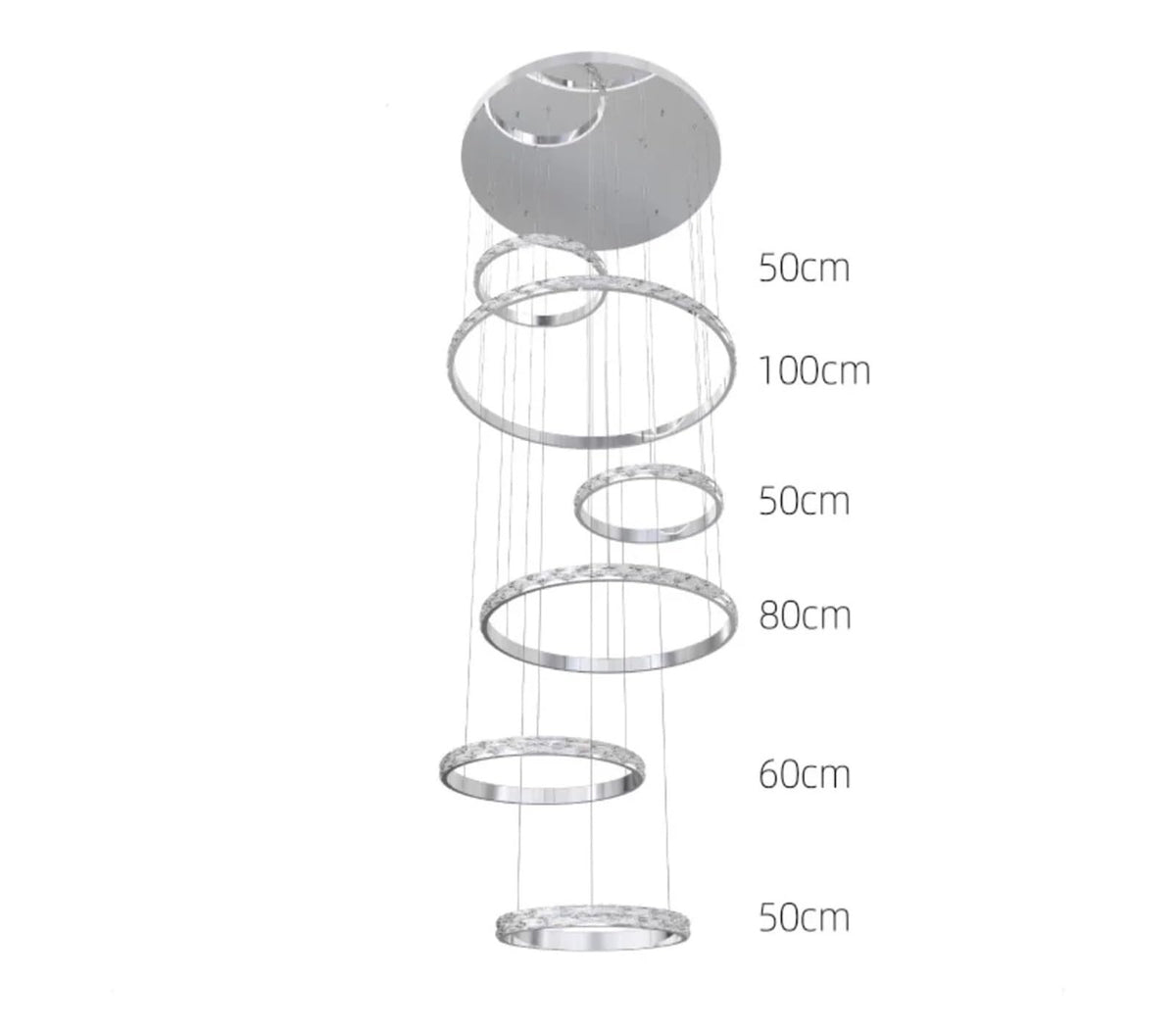 Modern Crystal Chandelier Stainless Steel Sparkling Lighting Light,Foyer