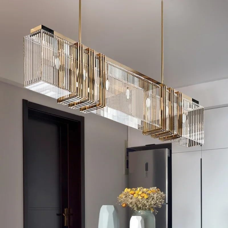 Ceiling Pendant Light, Modern Creative Crystal LED Chandelier for Living Rooms Bedroom Stairskitchens Designer Lighting Fixture Glossy Hanging(Neutral,L150cm Acrylic Shade)