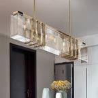 Ceiling Pendant Light, Modern Creative Crystal LED Chandelier for Living Rooms Bedroom Stairskitchens Designer Lighting Fixture Glossy Hanging(Warm White,L150cm Acrylic Shade)