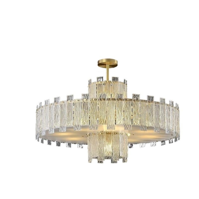 Chandelier, All Copper Dining Room Pendant Light, Designer Crystal Chandelier,Luxury Gold Ceiling Lamp for Living Room Dining Hotel bar(1000xH730mm,WarmWhite)