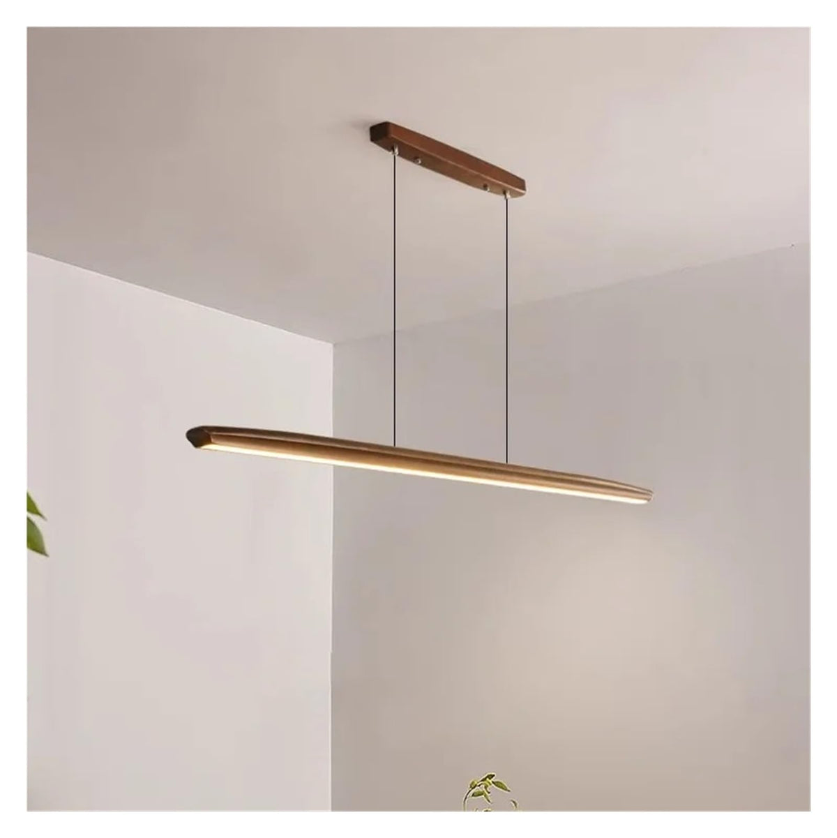 Build Our Home with White Pine Black Walnut Wood LED Dimmable Pendant Light Chandelier Luminaire Hanging Lamp for Dinning Room,LED Chandelier