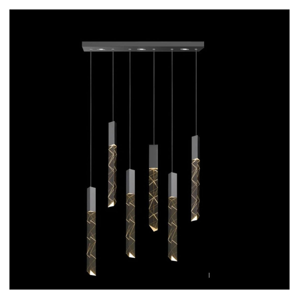 Modern Luxury Linear Crystal Pendant Light Multi-Drop Faceted Crystal Chandelier,Household