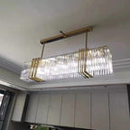 Ceiling Pendant Light, Modern Creative Crystal LED Chandelier for Living Rooms Bedroom Stairskitchens Designer Lighting Fixture Glossy Hanging(Warm White,L150cm Crystal Shade)