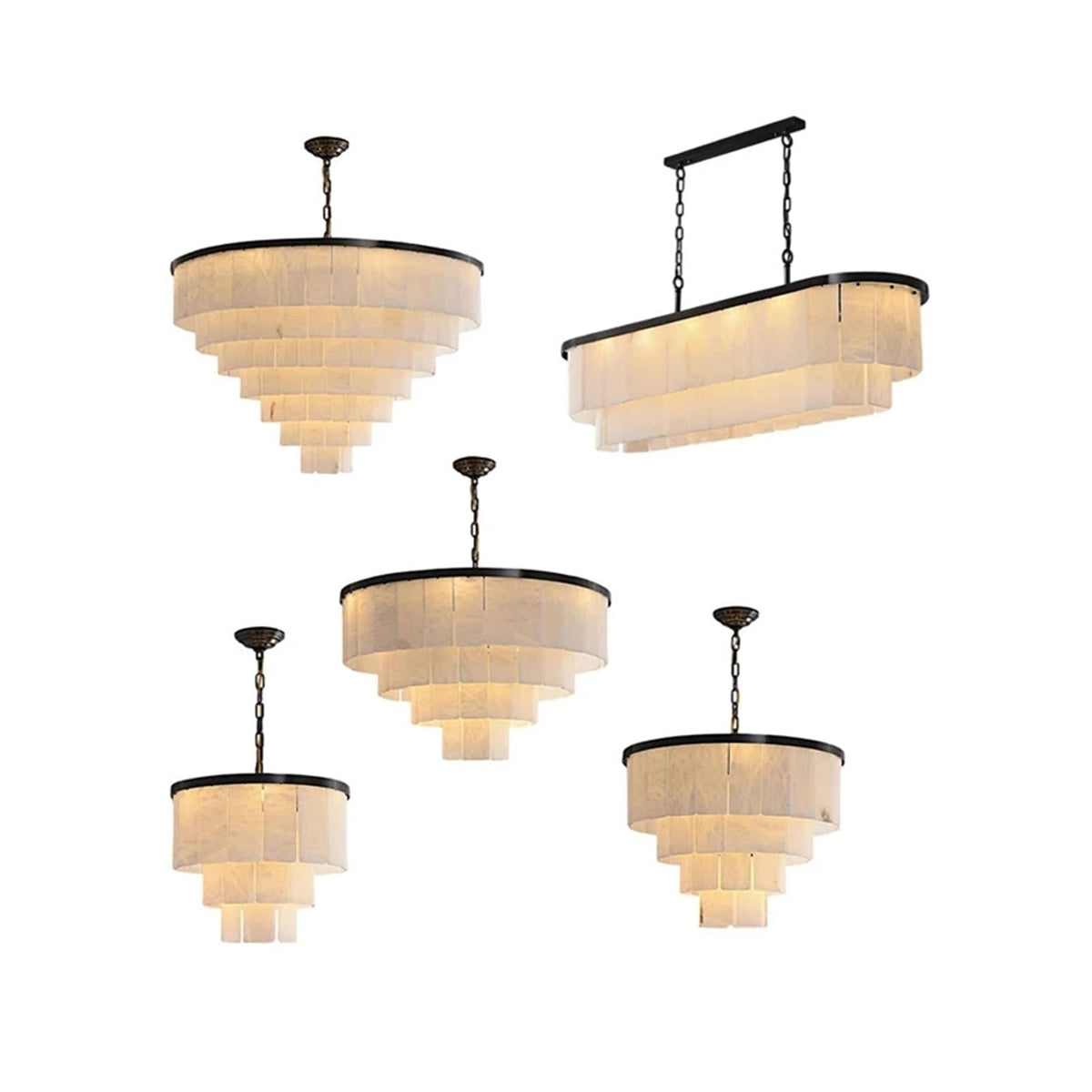 Marble Pieces 3-7 Layer LED Chandelier Hanging Lamp,Chandelier