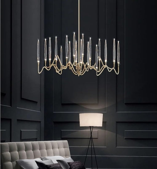 Chandelier Light, Modern Luxury Light LED Crystal Chandelier Tree Branch Wedding Decoration Pendant Lamps for Dining Room Bedroom Hanging Lamp(D100cm 30head,Cold Light)