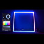 2x2 FT RGB Multicolor Edge-Lit Frame LED Panel Lights Remote & App Controlled 40W 4400lm Color Changing LED Panel Light Smart 2.4G+Bluetooth Drop Ceiling Light with (6 Pack)