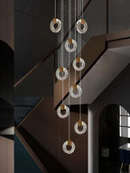 Pendant Lights, Luxury Round Loft Chandelier Design for Crystal Pendant Lamp for Living Room Indoor Lighting Fixtures Villa Staircase(28 Heads,White Light)