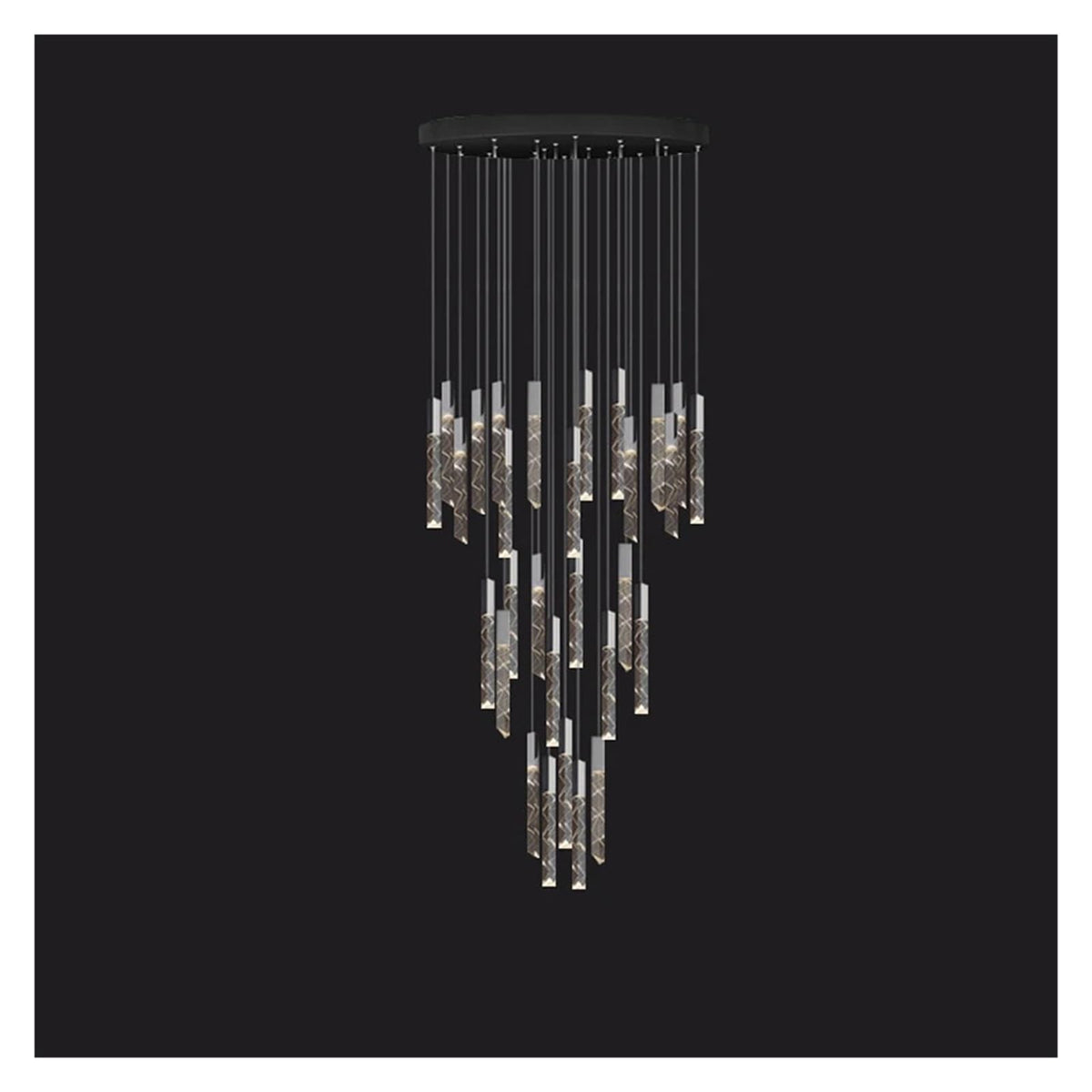 Modern Luxury Linear Crystal Pendant Light Multi-Drop Faceted Crystal Chandelier,Household