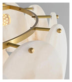 Round Alabaster Layered Chandelier Multi Disc Pendant Light ,Fresh
