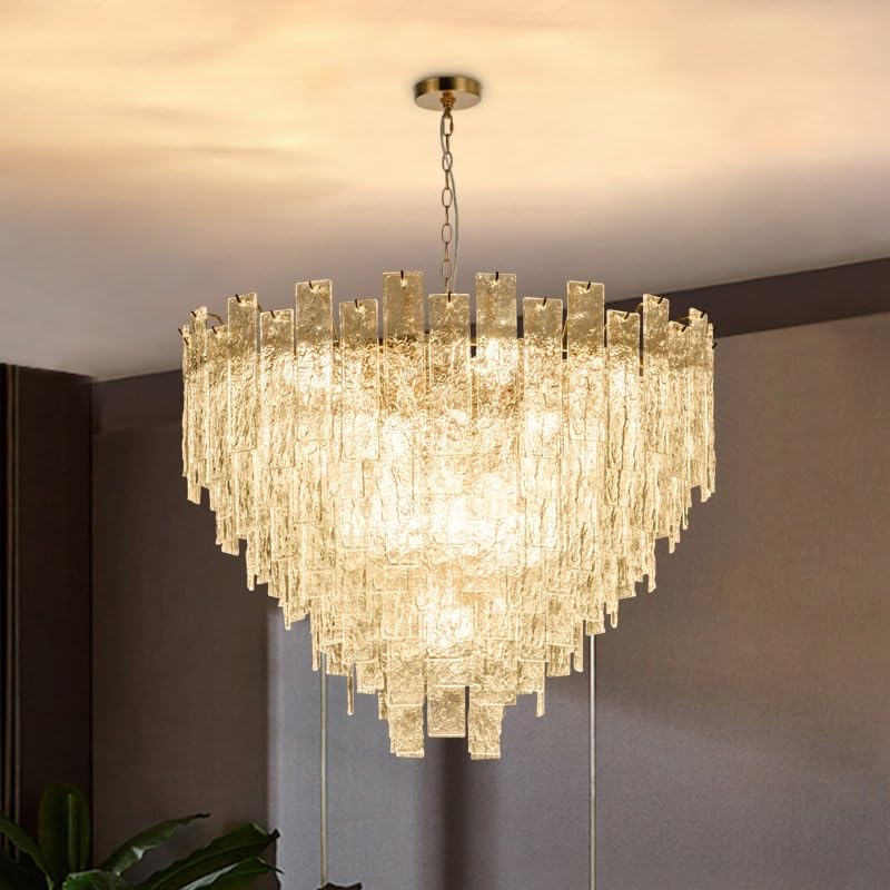 Pendant Lights, Crystal Chandelier Candles Gold Ceiling Lamp Living Room Decoration for Bedroom Lights Modern(D72cm,3-Color)