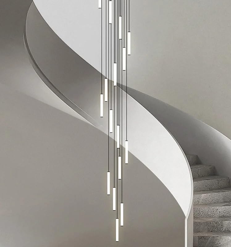 Chandelier Light, LED Long Chandelier Modern Home Decoration Pendant Lights Minimalist Attic Living Room Staircase Lighting Indoor Hanging Lamps(40lights,Dimming)