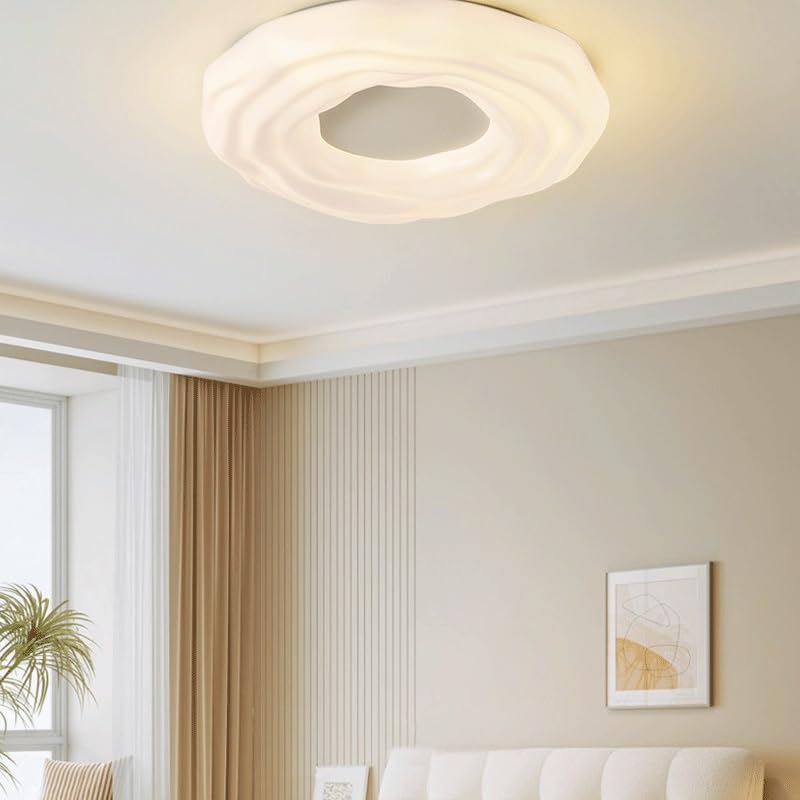Acrylic Milky White Round Ceiling Lighting Modern Simple Style Living Room Light LED Three Color Dimmable for Balcony Corridor Bedroom Study Bar Cafe Tea