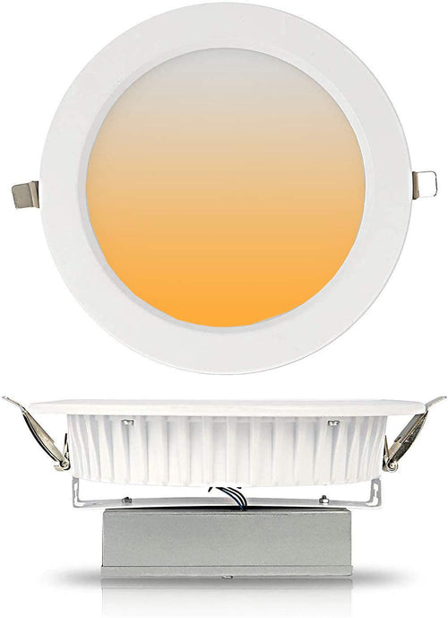 10Pack 8-Inch Commercial-Grade Recessed Lighting Fixture LED 8 Inch Commercial Downlight 24W 30/40/50K Changeable Dimmable 100-277V Hardwired Downlight Commercial Indoor LED Ceiling Light ETL