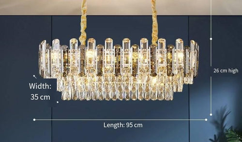Chandelier Light, Nordic Led Crystal Chandeliers Gold Luxury Lighting Dining Living Room Bedroom Kitchen Island Lights Indoor Hanging Light Lustre(L95cm)