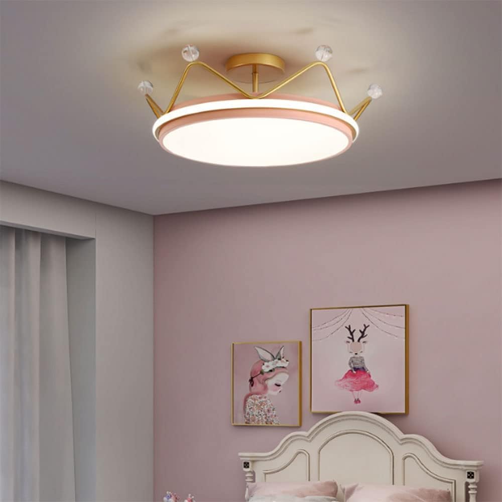 Modern Ceiling Lamp LED Ceiling Light Compatible with Room Gold Crown Chandelier Bedroom Smart Lamp Fixture Ceiling Lights