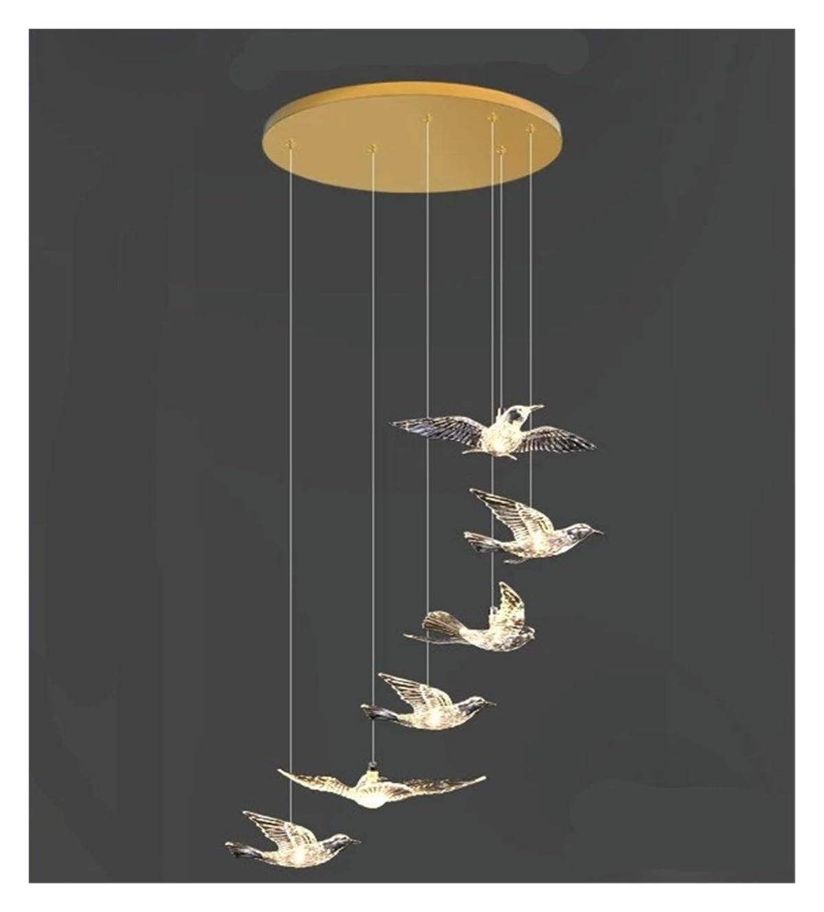Modern Spiral Light Long Chandelier Luxury Living Room Lighting
